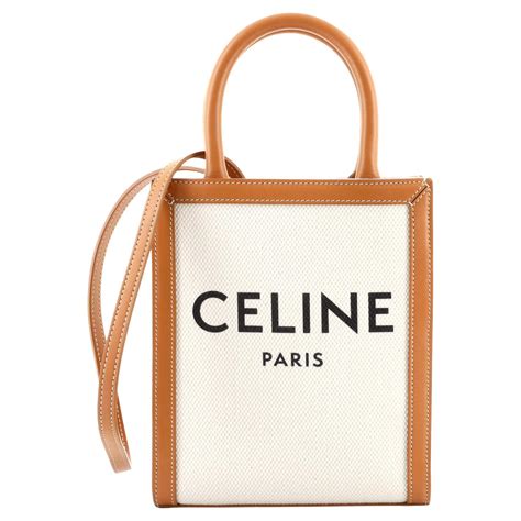 celine mini vertical cabas canvas & leather tote|celine cabas tote small.